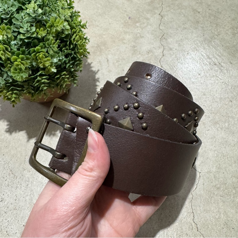 GAP Brown Stufded Leather Belt‎ Women Size L Western Boho Festival Rodeo Cowgirl